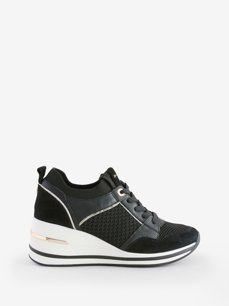 Negro cromo - Zapatillas de deporte con cuña y cremallera lateral Eiline de Dune London - Imagen 2 de 2 Negro cromo - Zapatillas de deporte con cuña y cremallera lateral Eiline de Dune London - Imagen 2 de 2