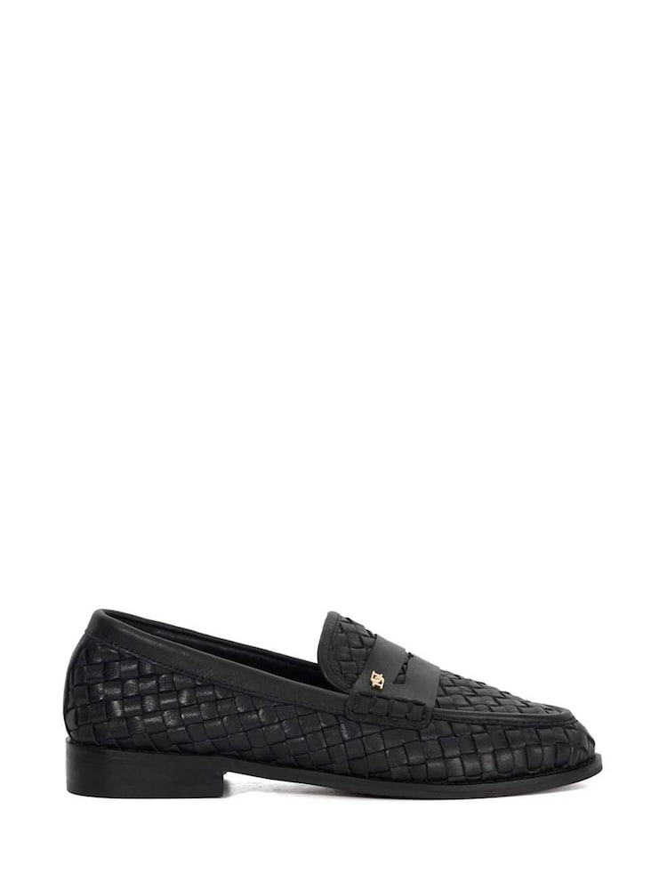 Schwarz - Dune London Ginello Penny Loafers mit Flechtmuster - Bild 1 von 6 Schwarz - Dune London Ginello Penny Loafers mit Flechtmuster - Bild 1 von 6