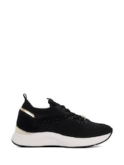 Dune London Black Eras Fly Knit Runner Trainers - Image 1 of 5
