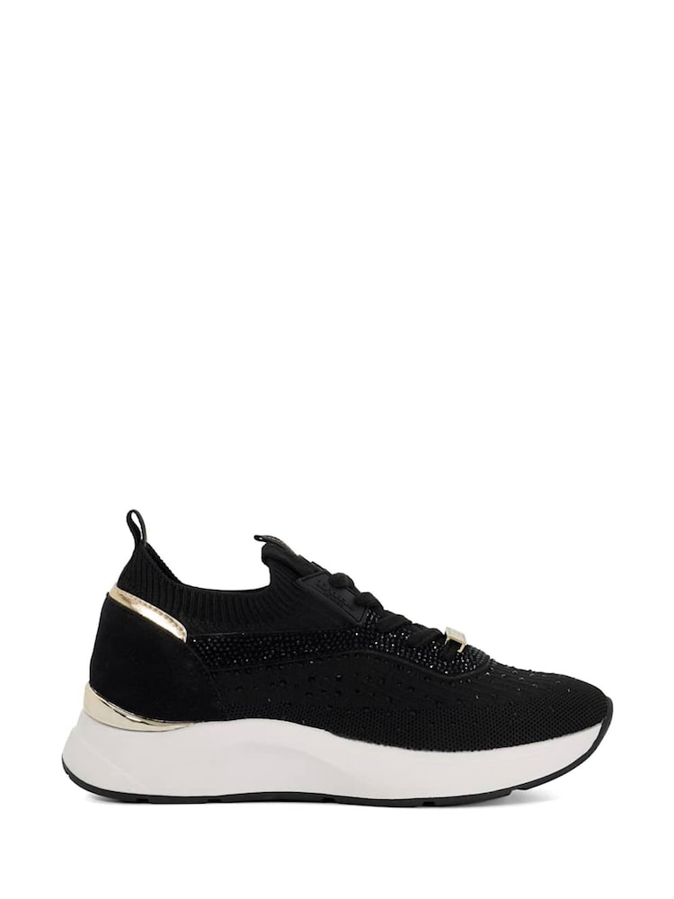 Dune London Black Eras Fly Knit Runner Trainers - Image 1 of 5