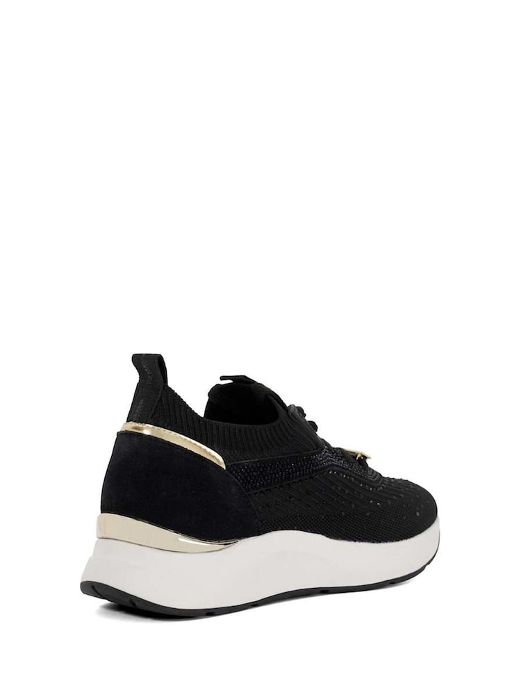 Dune London Black Eras Fly Knit Runner Trainers - Image 3 of 5