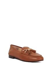 Dune London Red Standard Fit Flexible Sole Graysons Tassel Leather Loafers - Image 3 of 6
