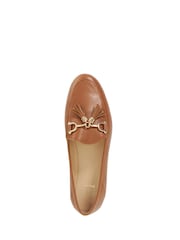 Dune London Red Standard Fit Flexible Sole Graysons Tassel Leather Loafers - Image 5 of 6