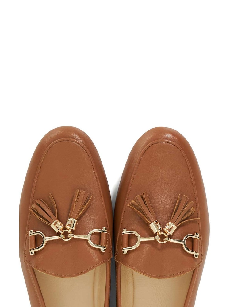 Dune London Red Standard Fit Flexible Sole Graysons Tassel Leather Loafers - Image 6 of 6