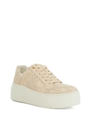 Розовый - Dune London Episode Flatform Lace Up Sport Trainers - Image 3 of 6