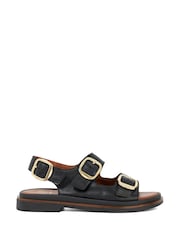 Dune London Black Luckles Triple Buckle Chunky Sandals - Image 2 of 6