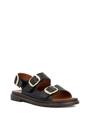 Dune London Black Luckles Triple Buckle Chunky Sandals - Image 3 of 6