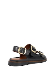 Dune London Black Luckles Triple Buckle Chunky Sandals - Image 4 of 6
