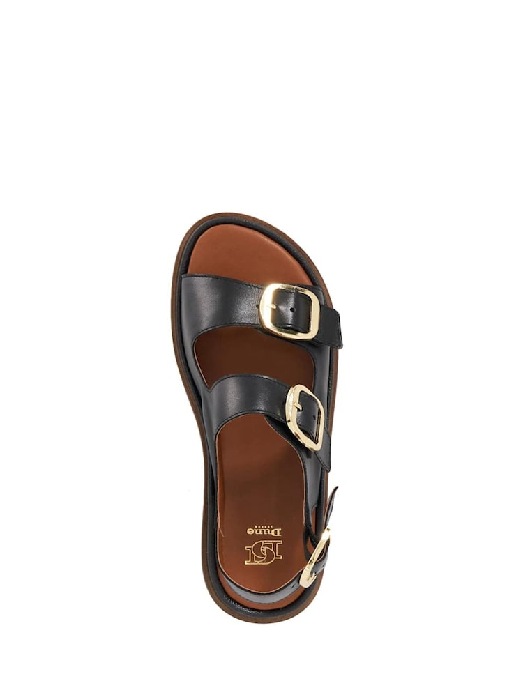 Dune London Black Luckles Triple Buckle Chunky Sandals - Image 5 of 6