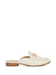 Dune London Cream Regular Fit Glair Branded Snaffle Leather Trim Shoes - Image 2 of 6