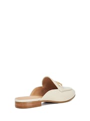 Dune London Cream Regular Fit Glair Branded Snaffle Leather Trim Shoes - Image 4 of 6