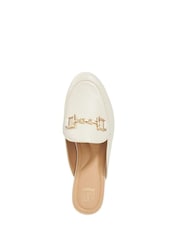 Dune London Cream Regular Fit Glair Branded Snaffle Leather Trim Shoes - Image 5 of 6