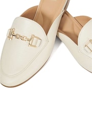 Dune London Cream Regular Fit Glair Branded Snaffle Leather Trim Shoes - Image 6 of 6