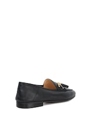 Dune London Charcoal Black Standard Fit Flexible Sole Graysons Tassel Leather Loafers - Image 4 of 6