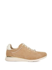 Dune London Cream Entitle Slim Sole Runner Trainers - Image 1 of 5