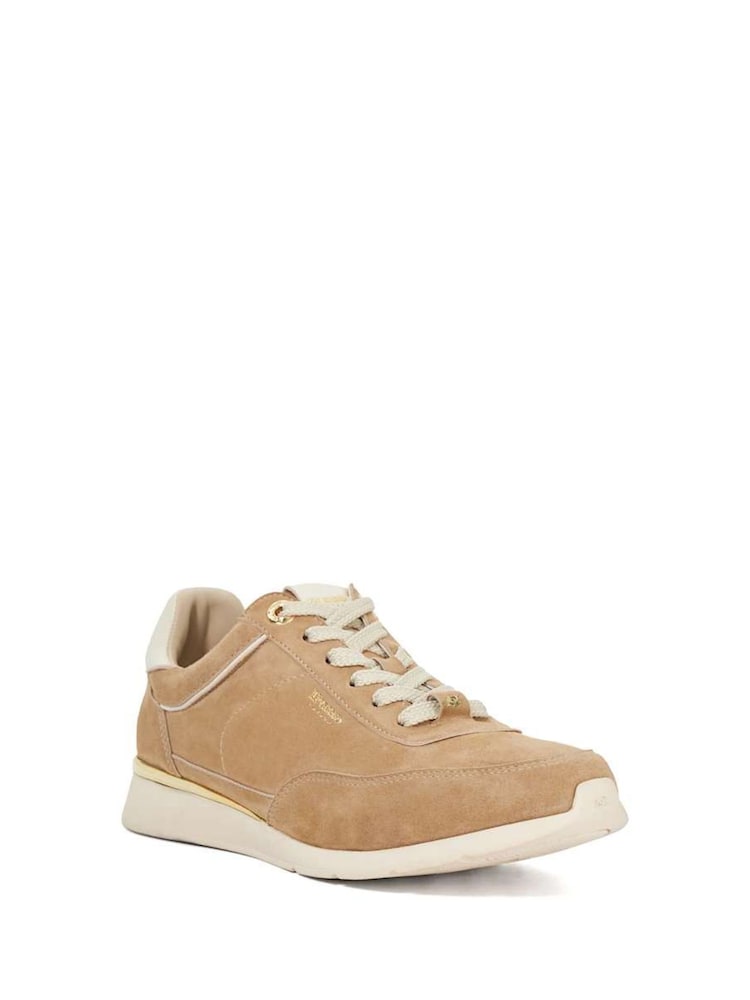 Dune London Cream Entitle Slim Sole Runner Trainers - Image 2 of 5