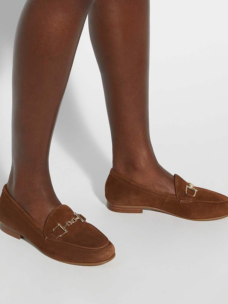 Dune London Brown 1 Regular Fit Glair Branded Snaffle Leather Trim Shoes - Image 6 of 6