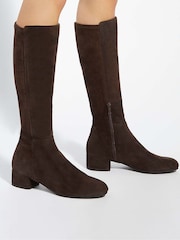 Dune London Brown Tayla Smart Stretch High Leg Boots - Image 1 of 8
