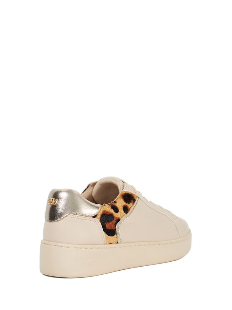 Dune London Cream Elli Material Mix Cupsole Trainers - Image 3 of 4