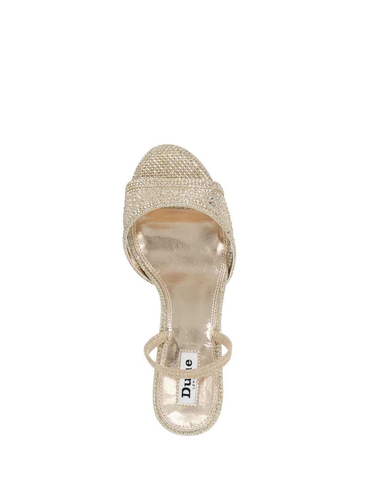 Dune London Gold Regular Fit Mariko Mesh Kitten Heels - Image 3 of 6