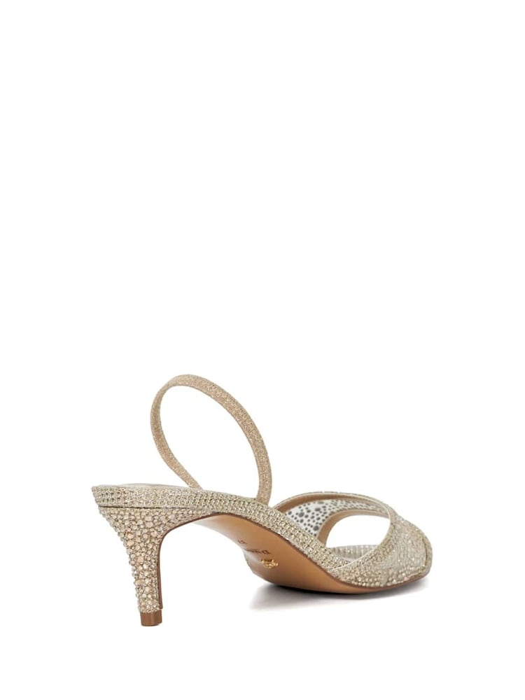 Dune London Gold Regular Fit Mariko Mesh Kitten Heels - Image 4 of 6