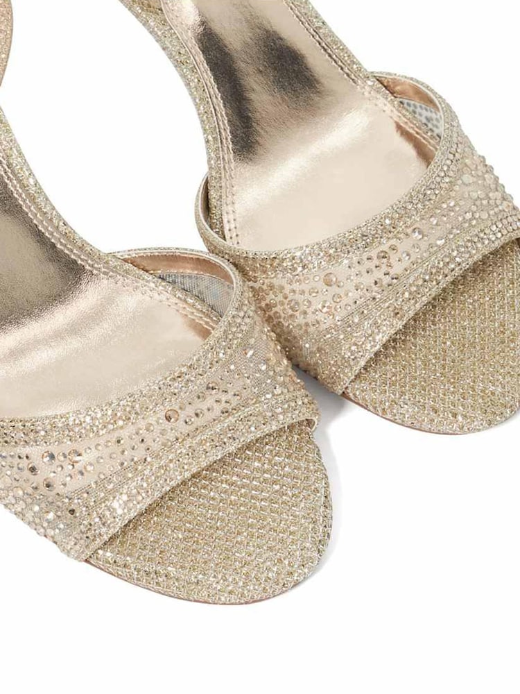 Dune London Gold Regular Fit Mariko Mesh Kitten Heels - Image 5 of 6