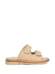 Dune London Brown Lottais Quilt Backless Sliders - Image 2 of 6