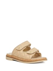 Dune London Brown Lottais Quilt Backless Sliders - Image 3 of 6