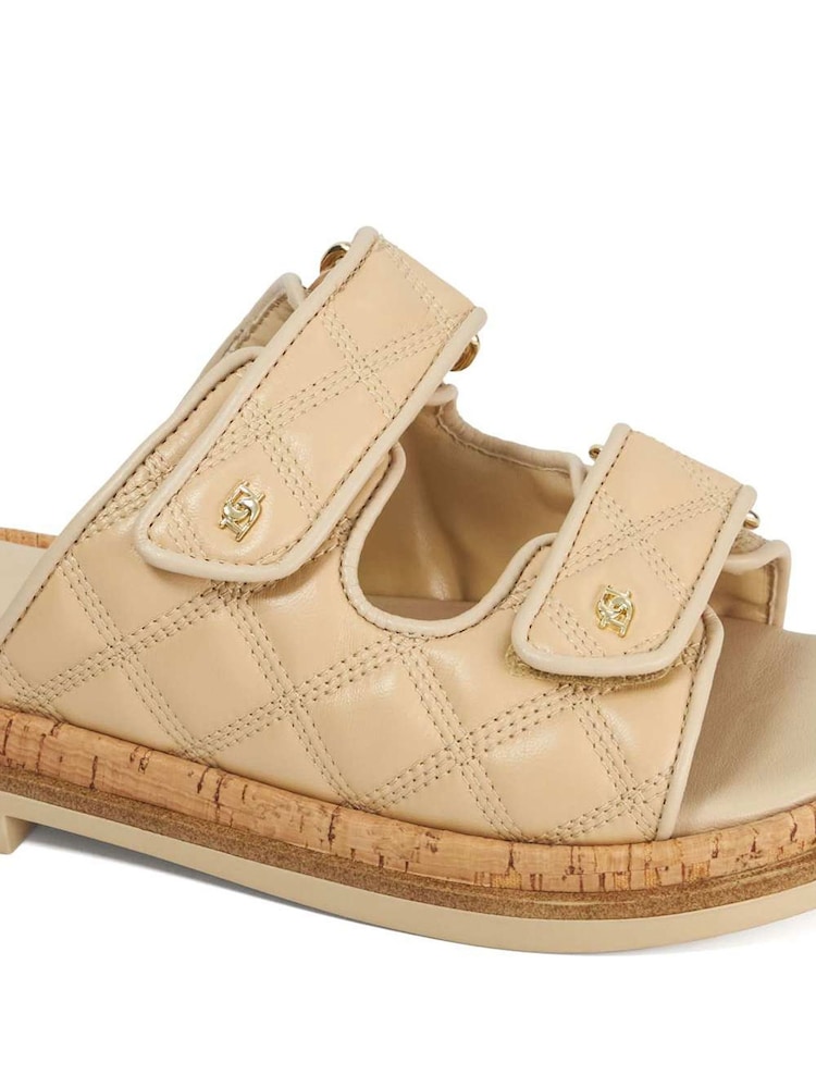 Dune London Brown Lottais Quilt Backless Sliders - Image 6 of 6
