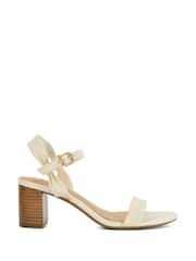 Dune London Cream Standard Fit Jaliz Two Part Heel Sandals - Image 2 of 6