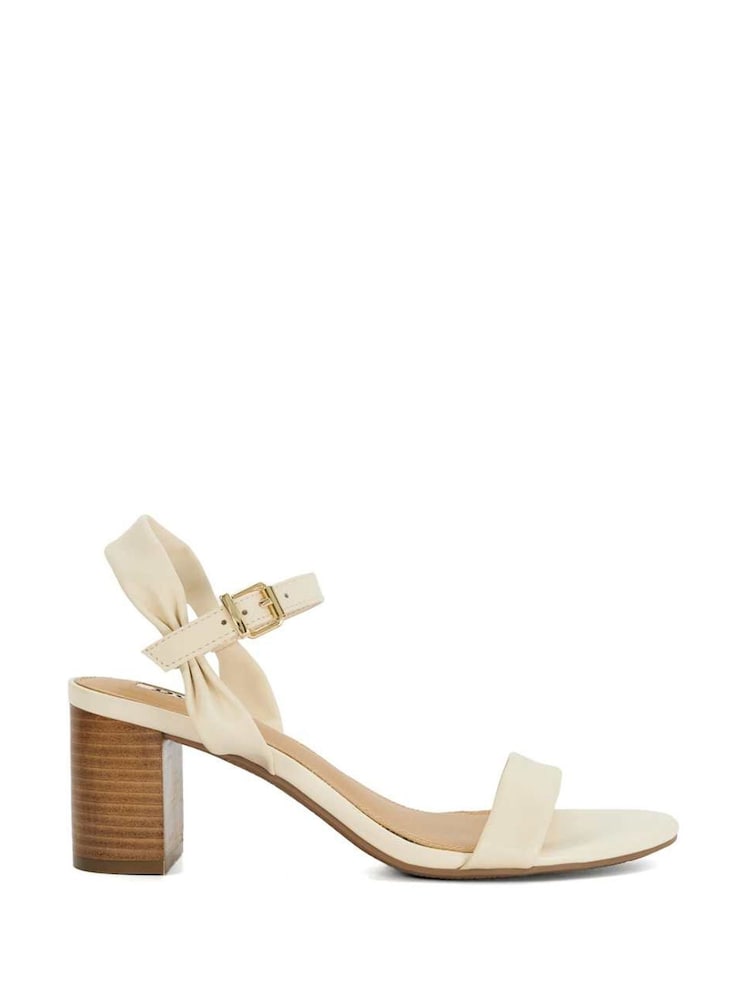 Dune London Cream Standard Fit Jaliz Two Part Heel Sandals - Image 2 of 6