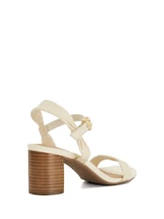 Dune London Cream Standard Fit Jaliz Two Part Heel Sandals - Image 4 of 6