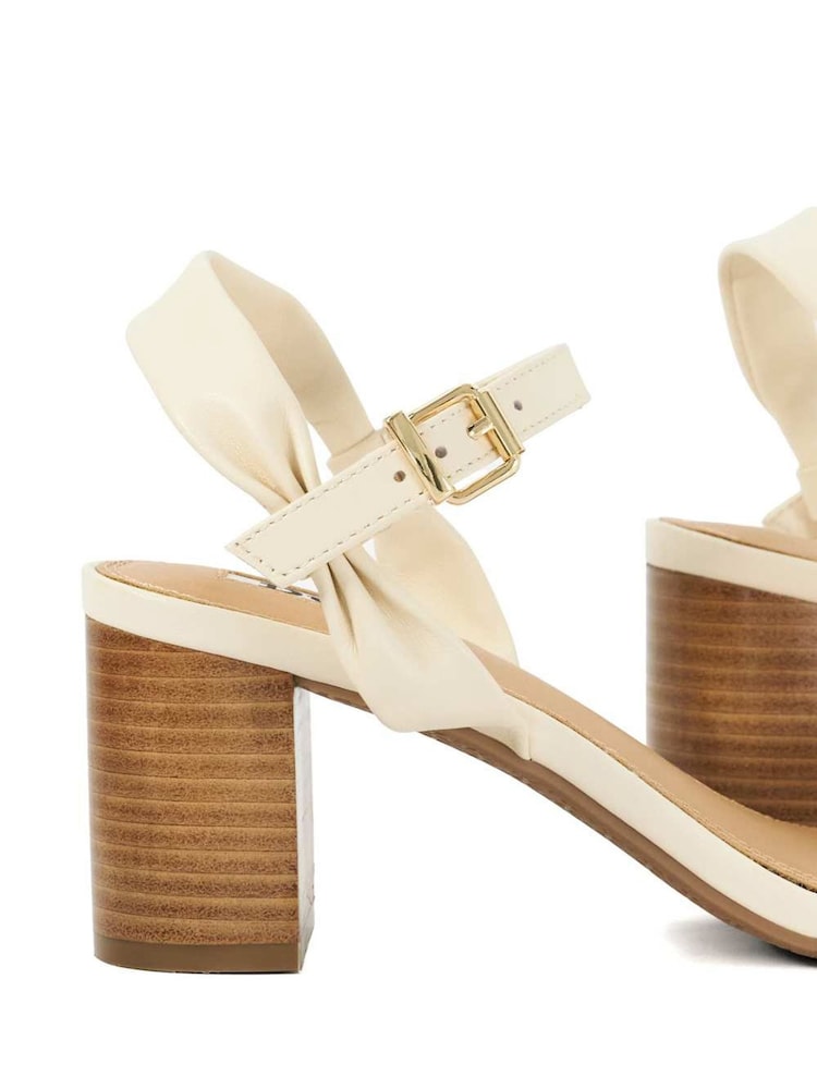 Dune London Cream Standard Fit Jaliz Two Part Heel Sandals - Image 6 of 6