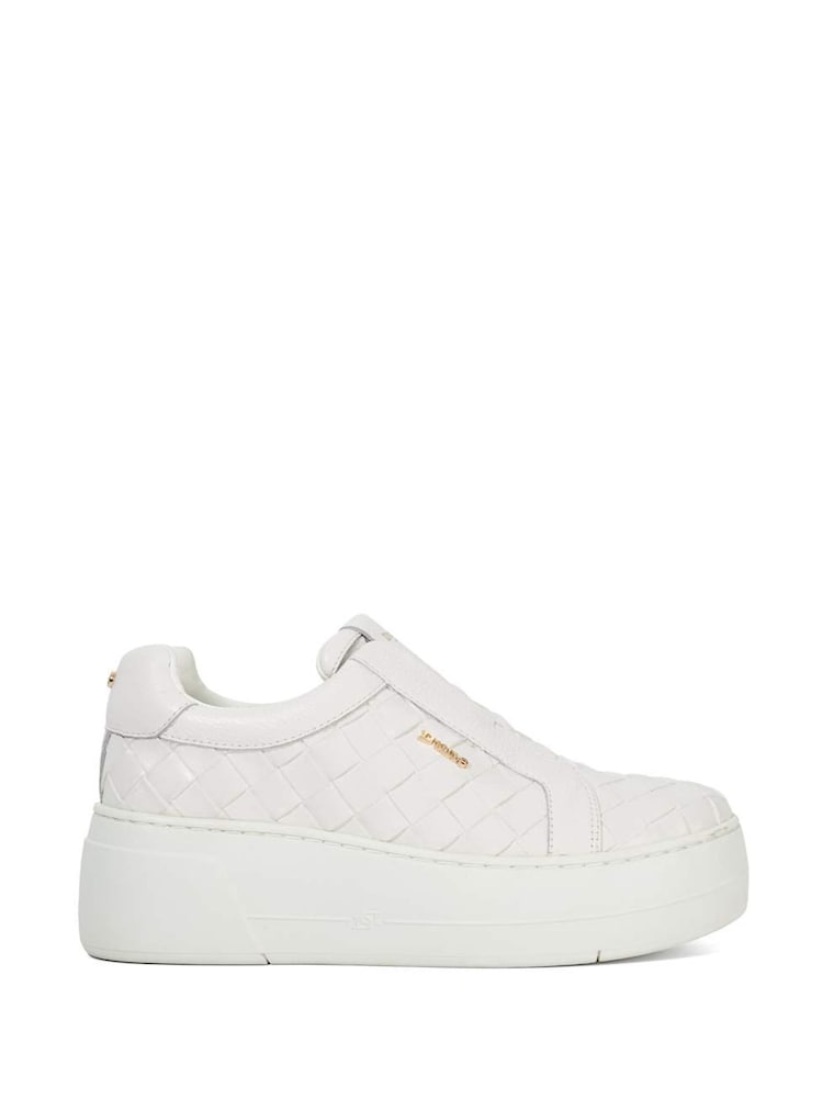 Dune London Pearl White Esthie Slip On Trainers - Image 2 of 6 Dune London Pearl White Esthie Slip On Trainers - Image 2 of 6