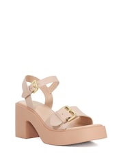Dune London Pink Jupiter Buckle Flatform Sandals - Image 2 of 5