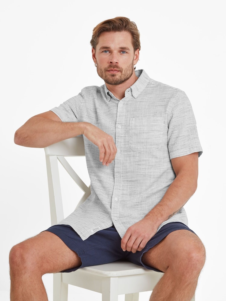 Tog 24 White Mens Greyson 100% Cotton Shirt - Image 4 of 6