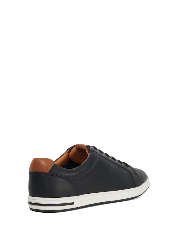 Dune London Black Wide Fit Tezzy Perf Trainers - Image 3 of 5