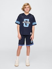 Donkerblauw - Gap mesh shorts met elastische taille (4-13jr) - Image 1 of 5