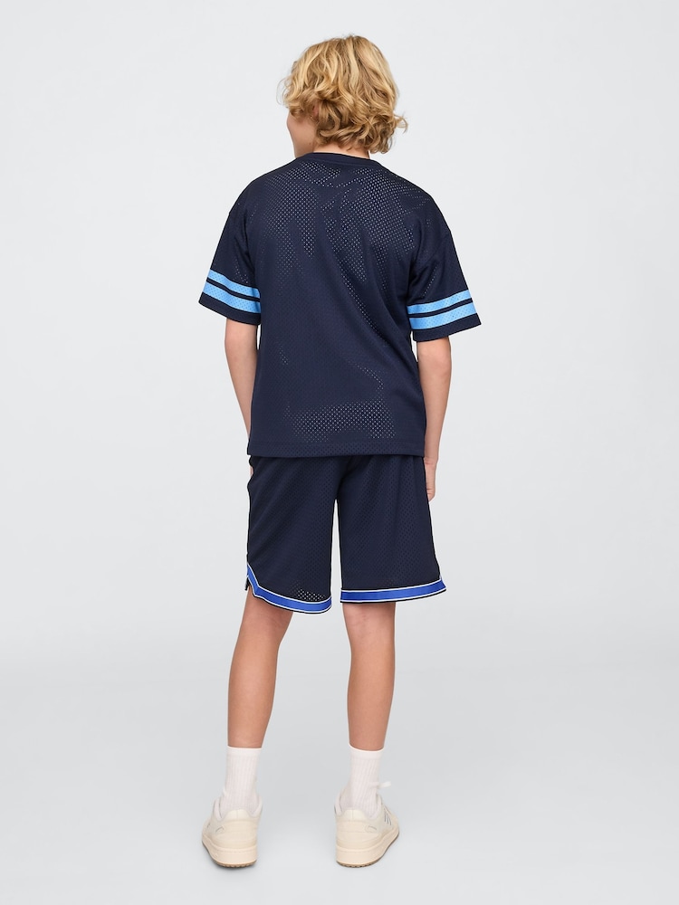 Donkerblauw - Gap mesh shorts met elastische taille (4-13jr) - Image 2 of 5
