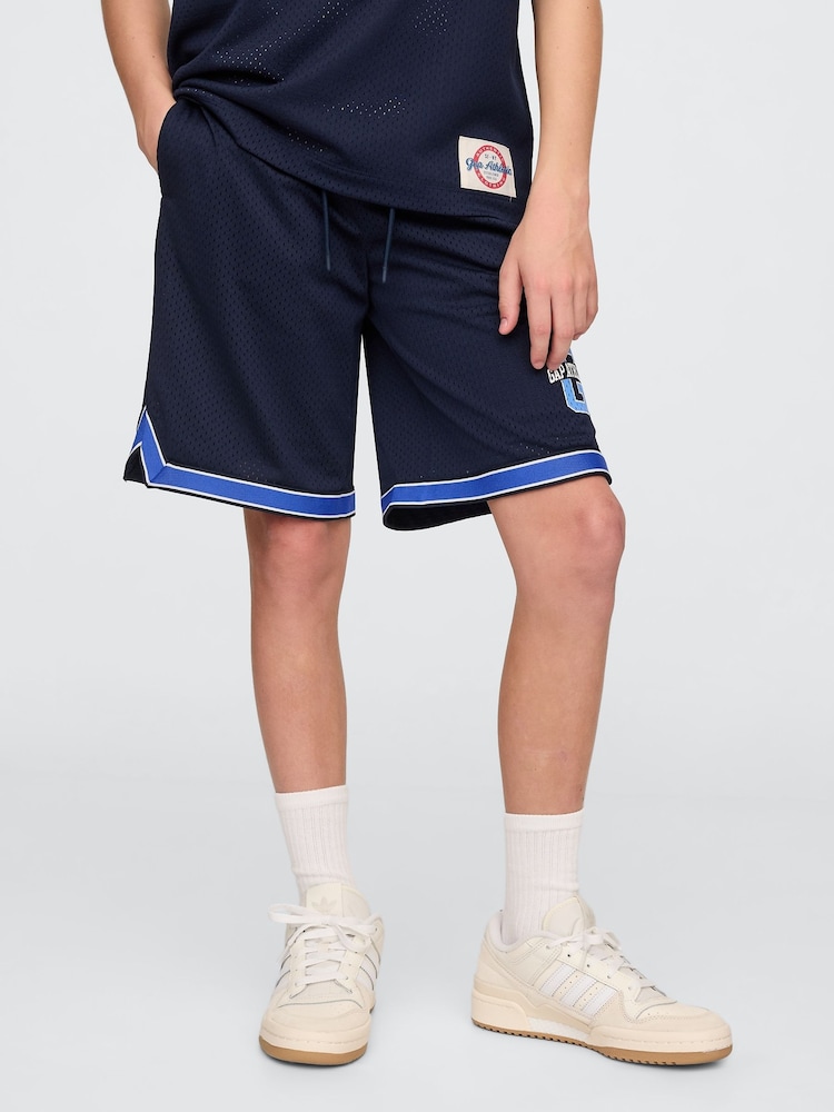 Donkerblauw - Gap mesh shorts met elastische taille (4-13jr) - Image 3 of 5