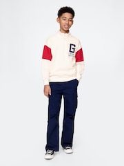Gap Cream Vintage Soft Half-Zip Logo Pullover (4-13yrs) - Image 1 of 4