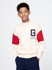 Gap Cream Vintage Soft Half-Zip Logo Pullover (4-13yrs) - Image 3 of 4