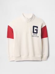 Gap Cream Vintage Soft Half-Zip Logo Pullover (4-13yrs) - Image 4 of 4
