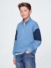 Gap Blue Vintage Soft Half-Zip Logo Pullover (4-13yrs) - Image 1 of 5