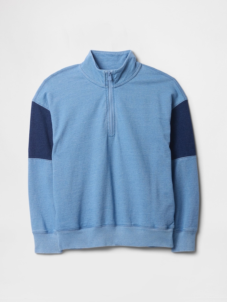 Gap Blue Vintage Soft Half-Zip Logo Pullover (4-13yrs) - Image 5 of 5