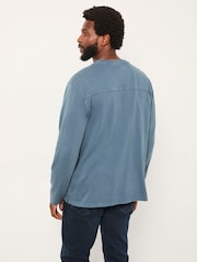 FatFace Arne Mid Blue Long Sleeve Heavyweight Relaxed Fit T-Shirt - Image 2 of 5
