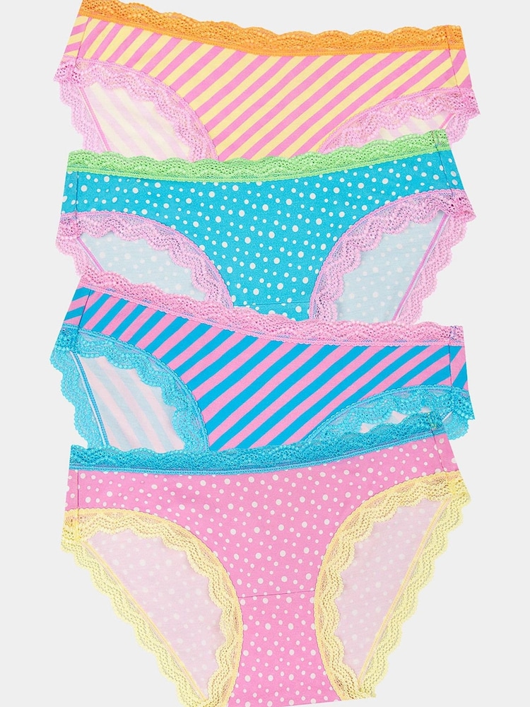 Stripe & Stare Multicolour Original  Knickers 4 Pack - Image 1 of 4