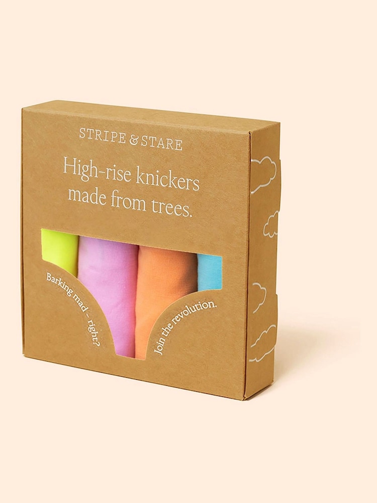 Stripe & Stare Multicolour High Rise Knickers 4 Pack - Image 10 of 10