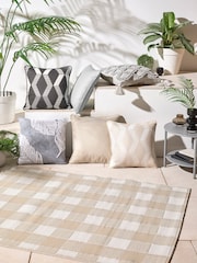 Dreams & Drapes Natural Gingham UV Resistant Outdoor Rug - Image 4 of 4