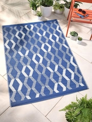 Fusion Blue Rico Outdoor UV Resistant Outdoor Rug - Image 1 of 3